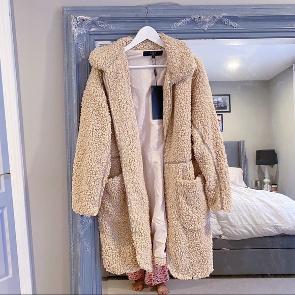 NWT ON PARLE DE VOUS Inter Teddy Zip Up Coat in Beige S - Picture 3 of 6